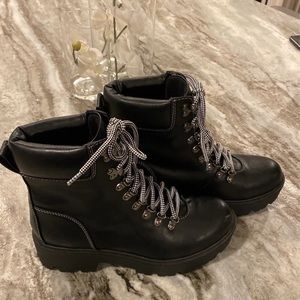 Black combat boots